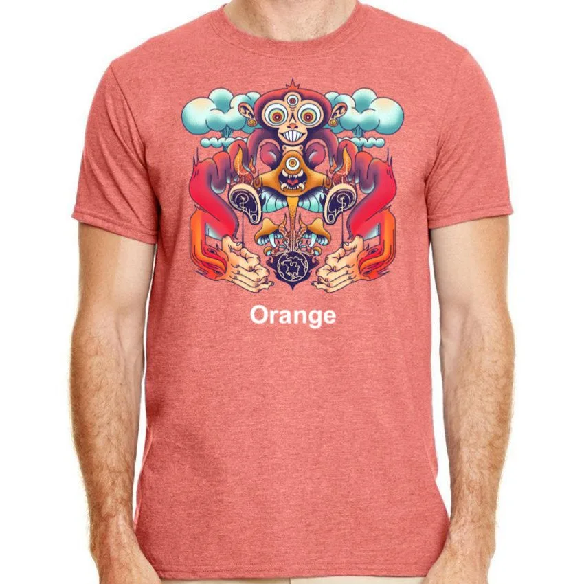 Cooked Meat, Mushrooms & Fire T-Shirt Orange
